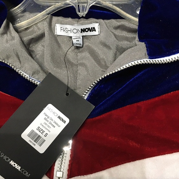 Fashion nova velvet multicolor size small lined dress - Picture 8 of 14